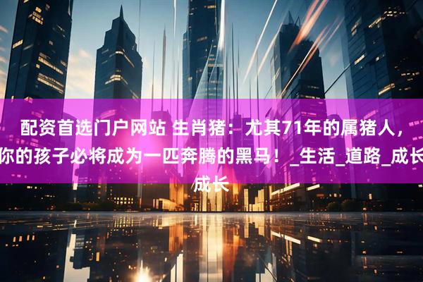 配资首选门户网站 生肖猪：尤其71年的属猪人，你的孩子必将成为一匹奔腾的黑马！_生活_道路_成长