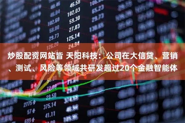 炒股配资网站皆 天阳科技：公司在大信贷、营销、测试、风险等领域共研发超过20个金融智能体